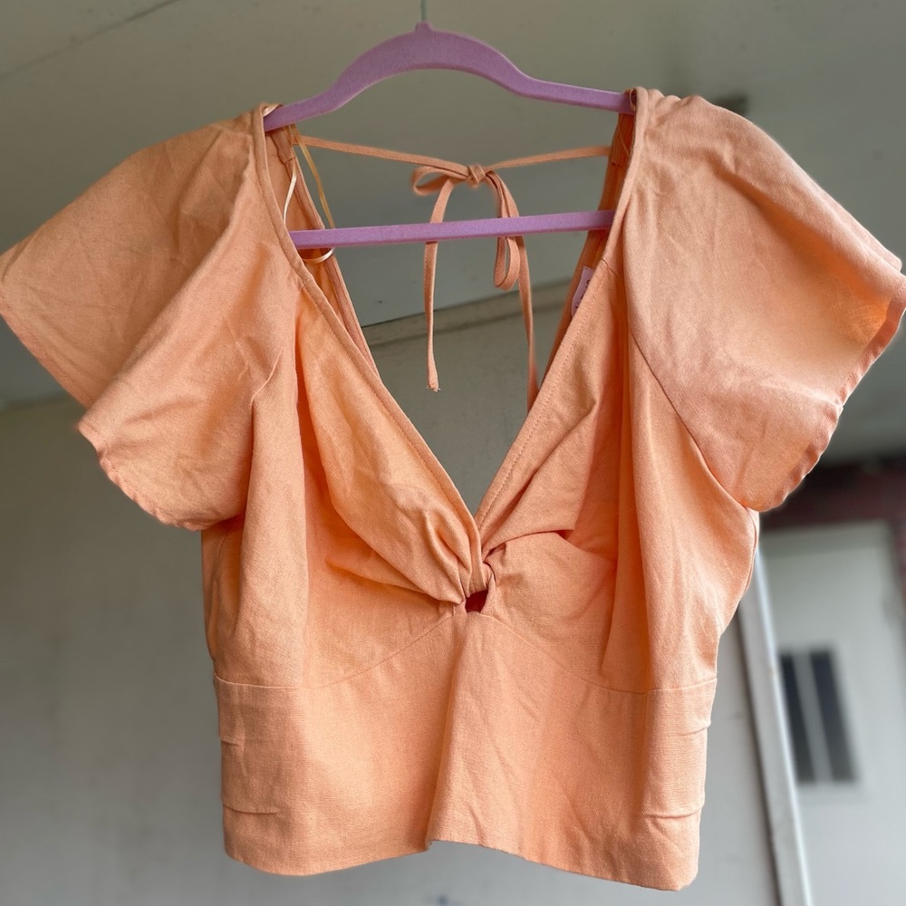 Vestique peach Tie-Back Blouse